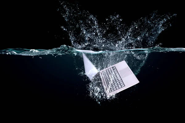 Keyboard Dropped Water Mixed Media — Zdjęcie stockowe