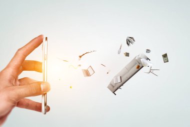 Okuma ve kitap konsepti. Karışık ortam