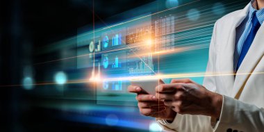 İş ve yenilik kavramı. Karışık ortam