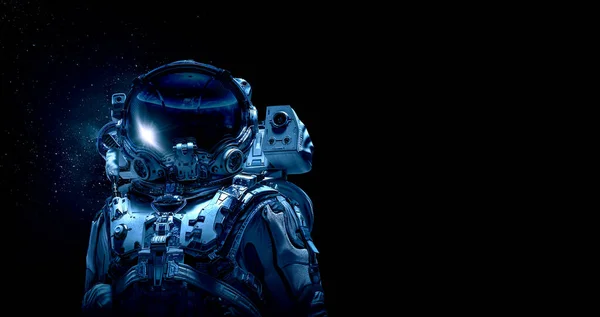Astronauta Spacerze Kosmicznym Media Mieszane — Zdjęcie stockowe