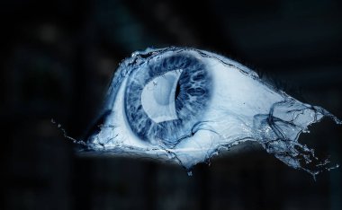 İnsan gözü makro görüntüsü. Karışık ortam