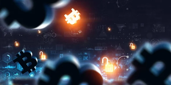 Concept Crypto Monnaie Virtuelle Techniques Mixtes — Photo