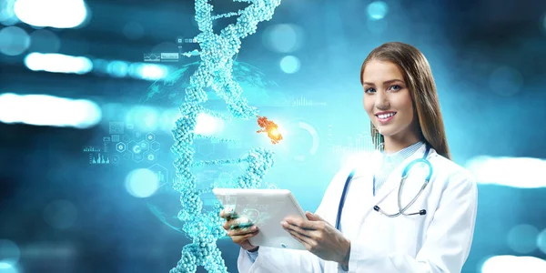 科学和医学方面的创新技术 混合媒体 — 图库照片
