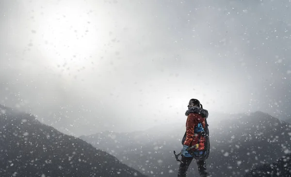 Alpinistul Gata Aventură Media Mixtă — Fotografie, imagine de stoc