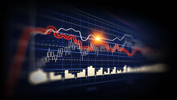 Business Graph Trade Monitor Mixed Media Stock Image