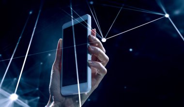 Yenilik ve yaratıcılık kavramı. Mobil teknoloji. Karışık ortam