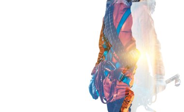 Dağcı maceraya hazır. Karışık ortam