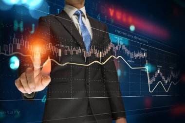 İş grafiği ve ticaret monitörü. Karışık ortam