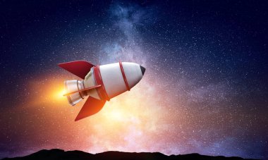 Roket uzay gemisi. Karışık ortam