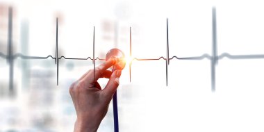 Tıbbi teknoloji ağı konsepti. Karışık ortam