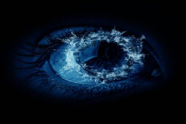 İnsan gözü makro görüntüsü. Karışık ortam