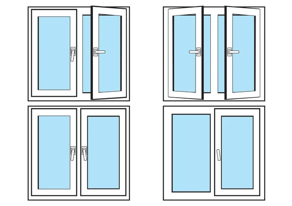 Beyaz Arkaplanda Pencereleri Kapat — Stok Vektör