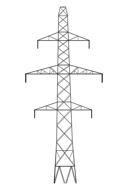 Електрична Вежа Живлення Білому Тлі — стоковий вектор