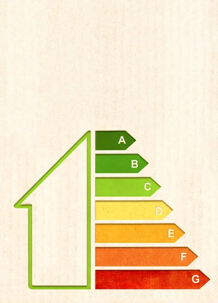 Energy Efficiency Chart Cardboard Texture Vertical Banner Eco Paper Texture — Stock Photo, Image
