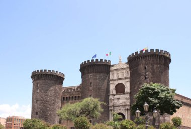Famous landmark of Naples. Medieval castle of Maschio Angioino (Castel Nuovo, New Castle), Naples, Italy