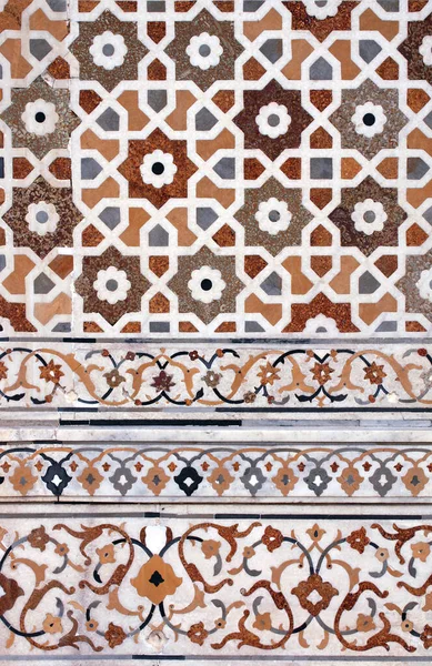 Mosaico Ambra Corniola Diaspro Lapislazzuli Onice Topazio Marmo Antico Muro — Foto Stock