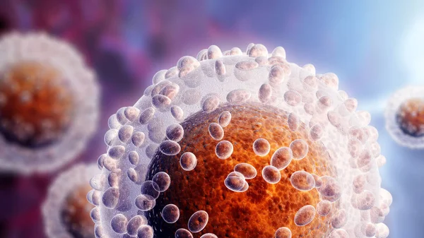 Vízszintes Vagy Függőleges Banner Patogén Baktériumokkal Vírusokkal Vírus Mikroszkóp Alatt — Stock Fotó