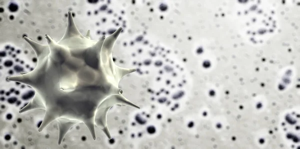 Poziomy Lub Pionowy Baner Patogennymi Bakteriami Wirusami Wirus Pod Mikroskopem — Zdjęcie stockowe