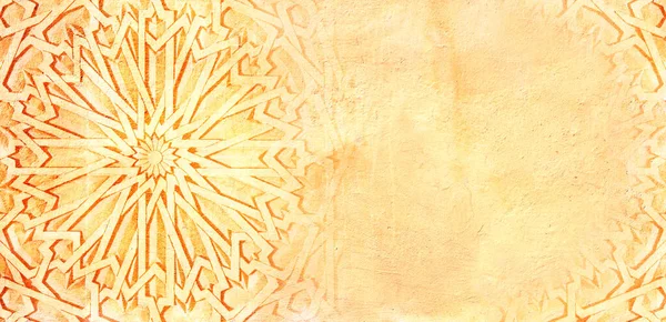 Grunge Pozadí Štukovou Texturou Starobylé Vyřezávané Ornament Maroko Horizontální Nebo — Stock fotografie