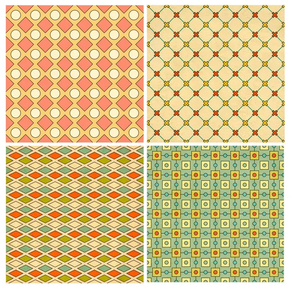 Set Van Naadloos Patroon Met Papieren Textuur Vintage Geometrisch Patroon — Stockfoto