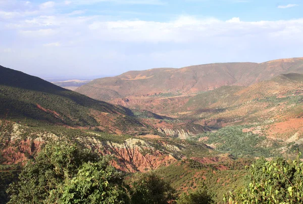 Kuzey Afrika Daki Dağ Manzarası Fas Atlas Dağları Nın Havadan — Stok fotoğraf