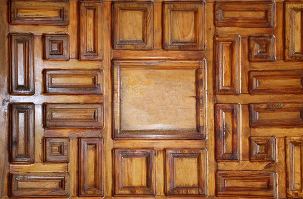 Detalhe Obturador Janela Medieval Com Elementos Quadrados Textura Madeira Bonita — Fotografia de Stock