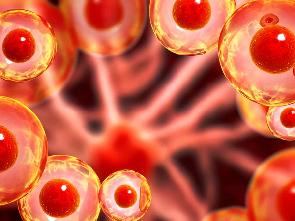 Горизонтальное Знамя Органическими Клетками Вирус Микробы Бактерии Абстрактном Фоне Научный — стоковое фото