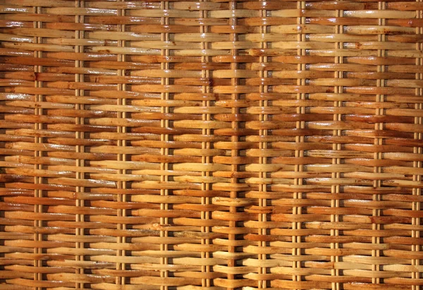 Texture Varnished Wicker Cane Basket Horizontal Vertical Background Natural Asian — Stock Photo, Image