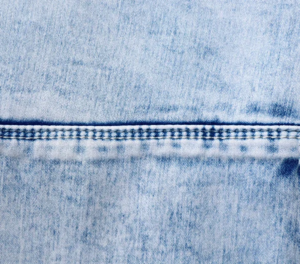 Blue Denim Background Seam Light Blue Color Denim Jeans Fabric — Stock Photo, Image