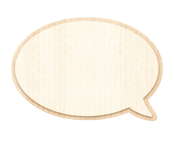 Empty Comic Speech Bubble Recycled Carton Material Sustainable Development Strategy — Stock Photo, Image
