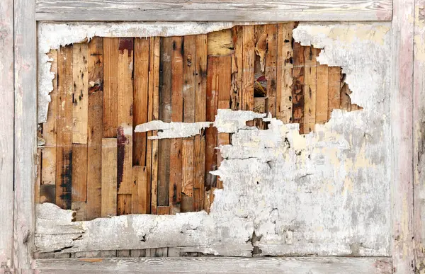 Texture Vintage Wood Boards Plywood Frame Cracked Paint White Color — Stock Photo, Image