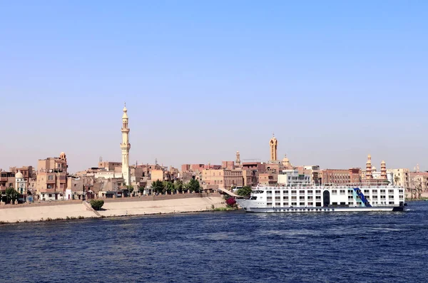 Nil Nehri Nde Mısır Afrika Gemi Turu Lüks Nil Gemisi — Stok fotoğraf