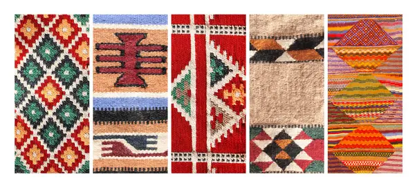 Set Van Verticale Horizontale Banners Met Texturen Van Berber Traditionele — Stockfoto