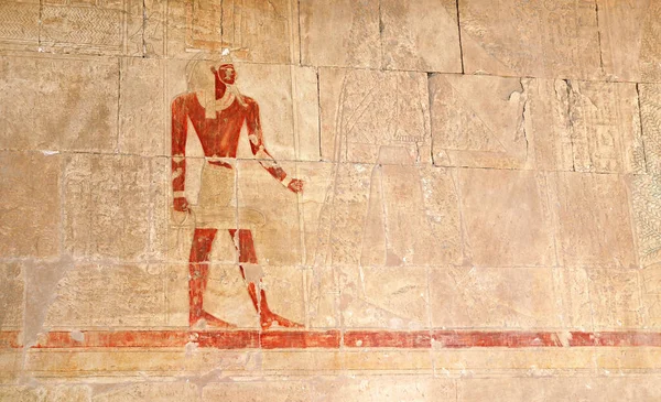 Ancient Colorful Mural Wall Painting Hatshepsut Temple Valley Kings Luxor — Stock Photo, Image
