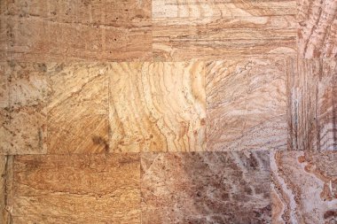 Sarı, kahverengi ve beyaz mermer dokusunu kapat. Doğal mermer malzeme. Mermer döşeme dokusu