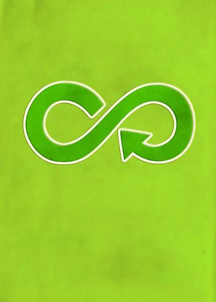 Symbol Gospodarki Obiegu Zamkniętym Papierze Zielonym Zrównoważony Rozwój Podejścia Strategicznego — Zdjęcie stockowe