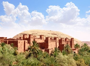 Famous moroccan landmark Kasbah Ait Ben Haddou (Ait Benhaddou), Atlas Mountains, Morocco, North Africa clipart