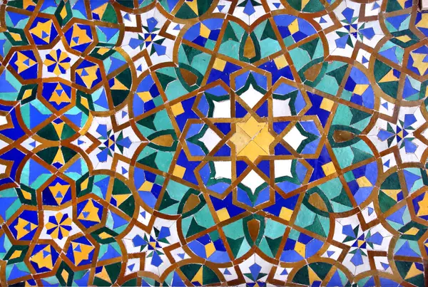 Vertikaler Oder Horizontaler Hintergrund Mit Details Antiker Mosaikwände Mit Floralen — Stockfoto