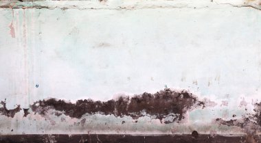 Çatlak sıva desenli Grunge arkaplan. Bej rengi eski duvar dokusuyla yatay afiş ve roze rengi çatlak boya. Şablon oluşturun. Metin için alanı kopyala