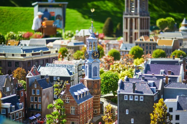 Hague Netherlands Abril 2022 Modelos Antigas Casas Holandesas Parque Miniatura — Fotografia de Stock