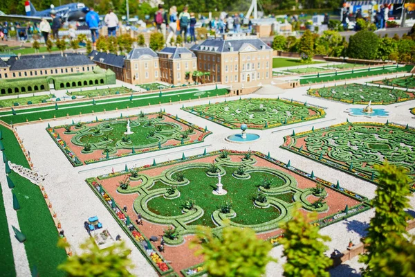 Hague Niderlandy Kwiecień 2022 Model Holenderskiego Parku Krajobrazowego Miniaturowym Parku — Zdjęcie stockowe