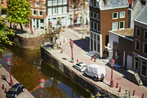 Hague Netherlands Abril 2022 Modelos Barcos Canais Holandeses Parque Miniatura — Fotografia de Stock