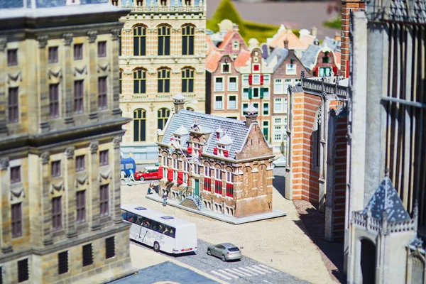 Hague Niderlandy Kwiecień 2022 Modele Starych Holenderskich Domów Miniaturowym Parku — Zdjęcie stockowe