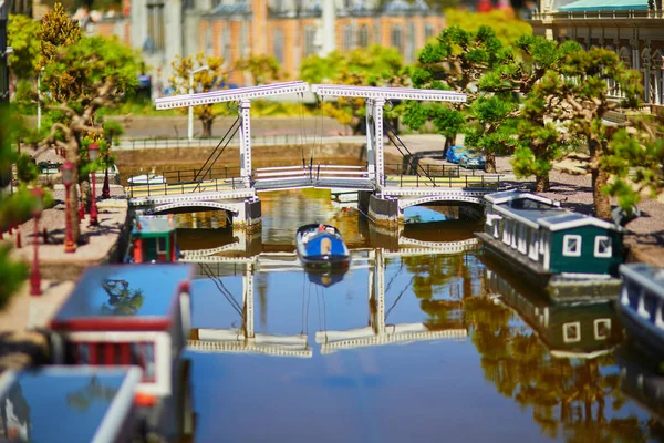 Hague Netherlands April 2022 Model Dutch Boats Canals Madurodam Mini — 图库照片