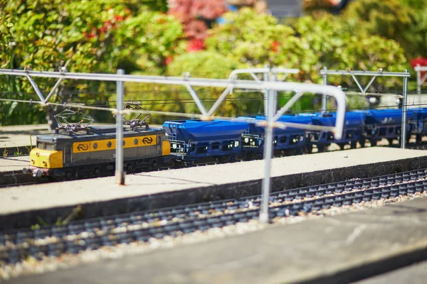 Hague Netherlands Abril 2022 Mini Modelos Trens Parque Miniatura Madurodam — Fotografia de Stock