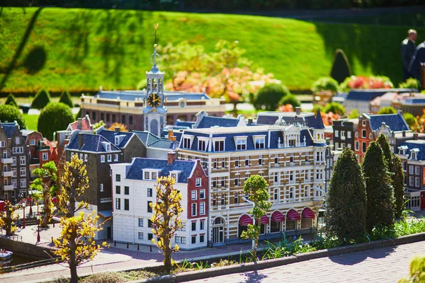 Hague Netherlands Abril 2022 Modelos Antigas Casas Holandesas Parque Miniatura — Fotografia de Stock