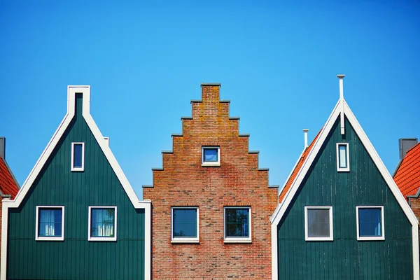 Kolorowe Domy Parku Morskim Volendamie Typowy Holenderski Krajobraz Holandii Północnej — Zdjęcie stockowe