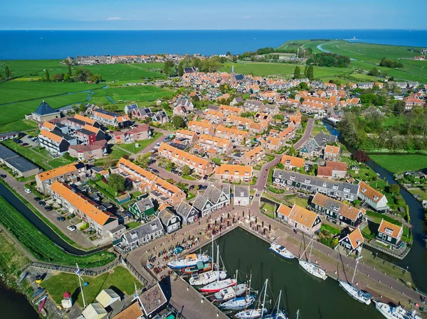 Aerial Drone View Picturesque Village Marken Volendam North Holland Netherlands — Stock Photo, Image