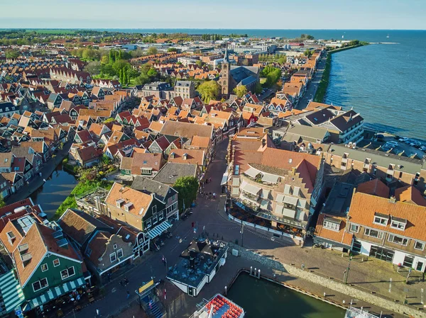 Aerial Drone View Picturesque Village Volendam North Holland Netherlands — Stock Photo, Image