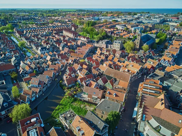 Drohnenaufnahme Des Malerischen Dorfes Volendam Nordholland Niederlande — Stockfoto